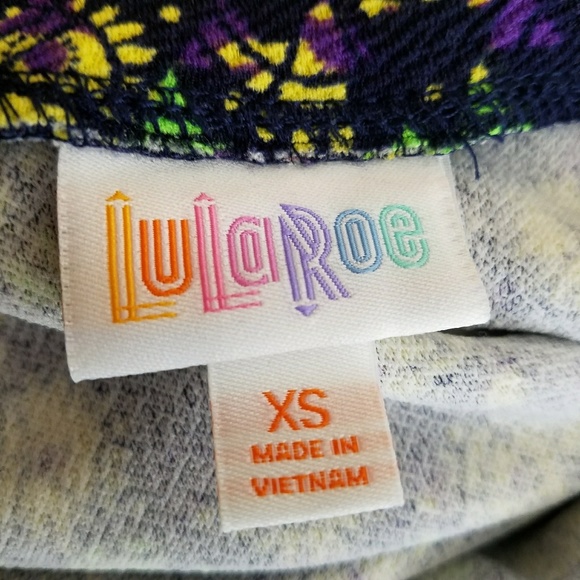LuLaRoe Cassie Purple & Yellow Floral Print XS - Picture 3 of 4